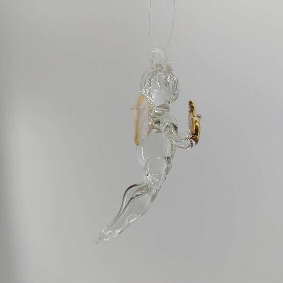 Clear Glass Angel Christmas Ornament Hanging Holiday Wings - Picture 13 of 13